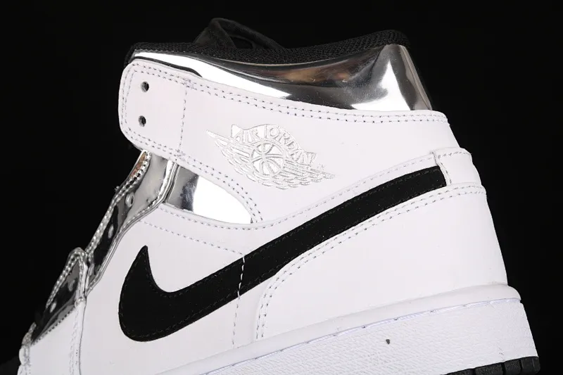 All categories Air Jordan Jordan series basketball shoes Air Jordan 1 Mid Air Jordan 1 Mid AJ1 Leonard Jr. Joe 1 black and white silver 554724-121